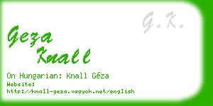 geza knall business card